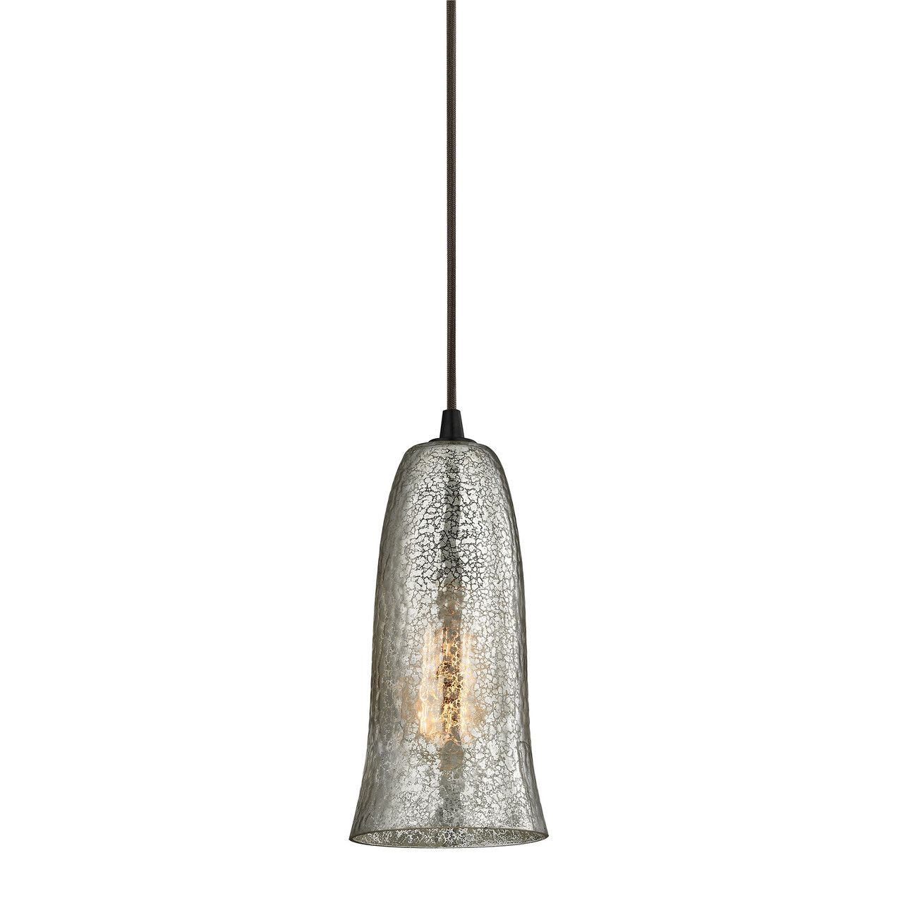 Hammered Glass Rub Bronze 1 Lt Mini Pendant