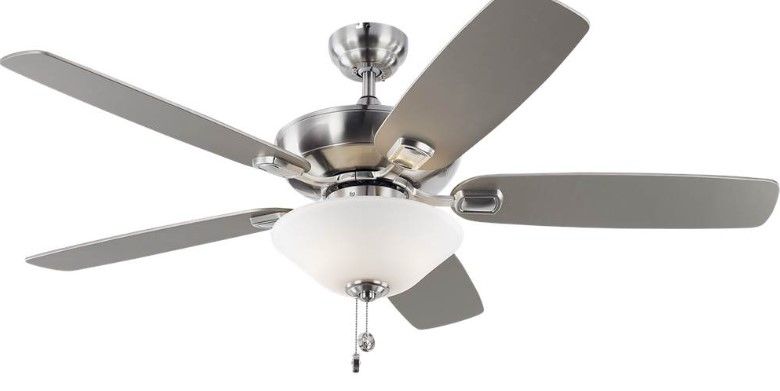 52 52" Colony Super Max Plus Brush Steel Ceiling Fan w/LED Light Kit