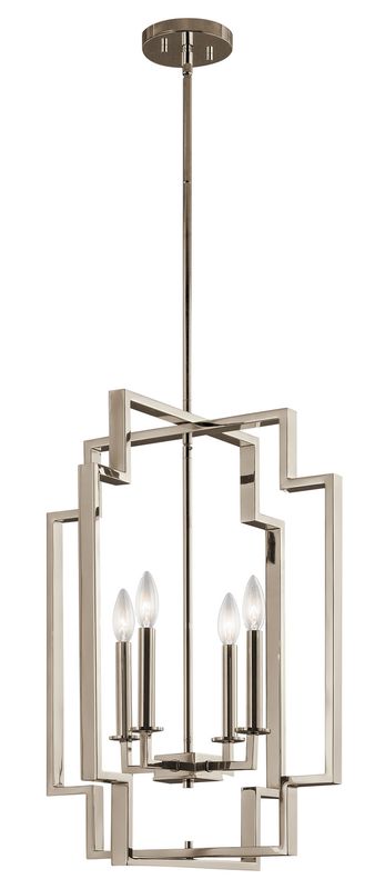 Downtown Deco Polish Nickel 4 Lt Pendant (DISPLAY ONLY) "ALL SALES FINAL"
