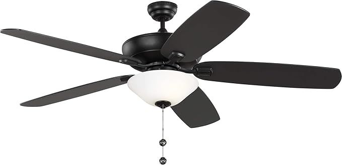 60" Colony Super Max Plus Matte Black Ceiling Fan w/Light Kit
