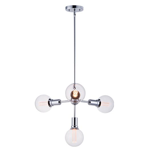 Molecule Polish Chrome LED 4 Lt Pendant  (DISPLAY ONLY)
