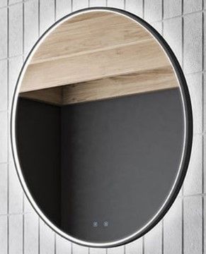 30" Brilliance Matte Black LED Round Mirror (DISPLAY ONLY)