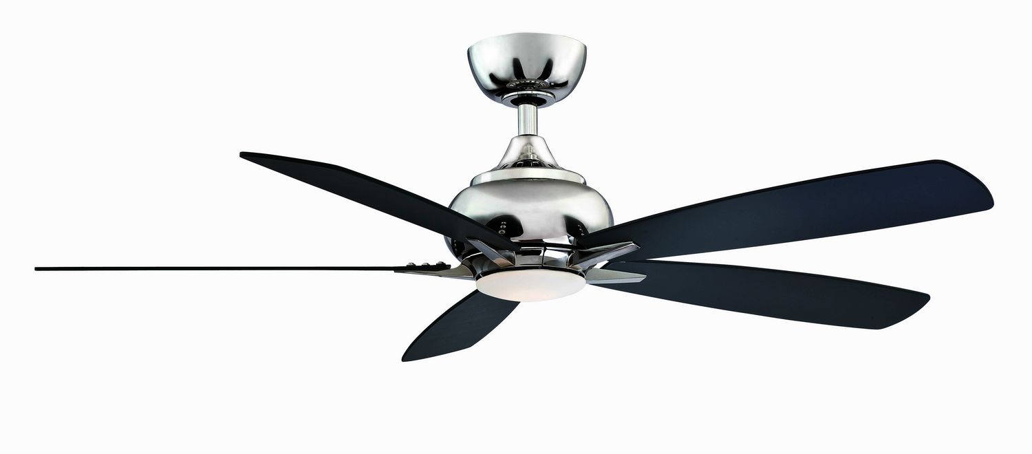 Doren Polish Nickel 52" Ceiling Fan W/Blades & LED Light Kit