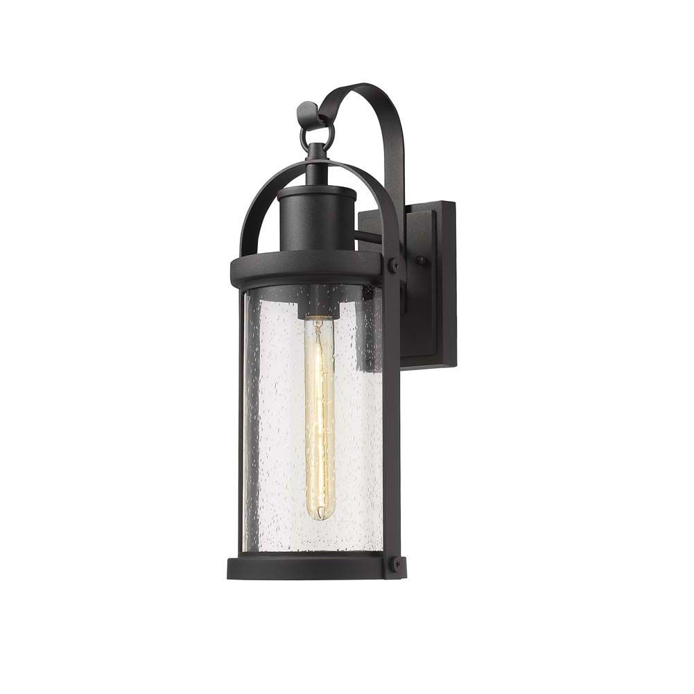 Roundhouse Black 1 Lt Exterior Medium Wall Sconce (DISPLAY ONLY) "ALL SALES FINAL"