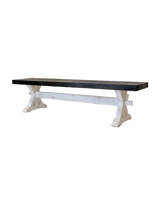 White Distressed Bench