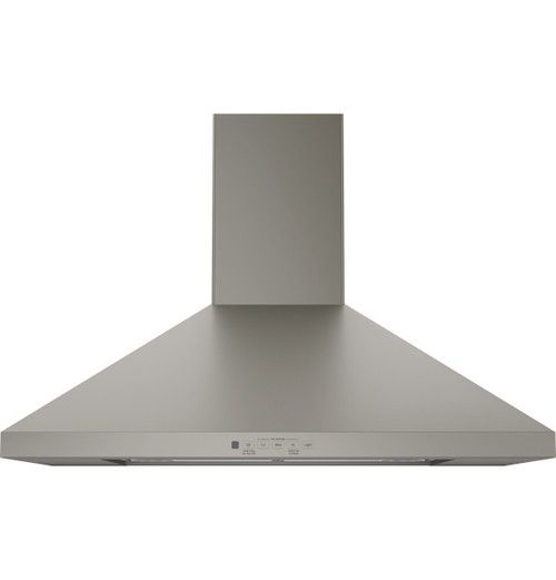 GE Fingerprint Resistant Slate 30" Wall Mount Pyramid Chimney Hood