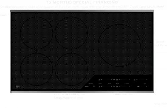 Wolf Black 36" Induction Cooktop w/5 Cooking Zones (DISPLAY ONLY)