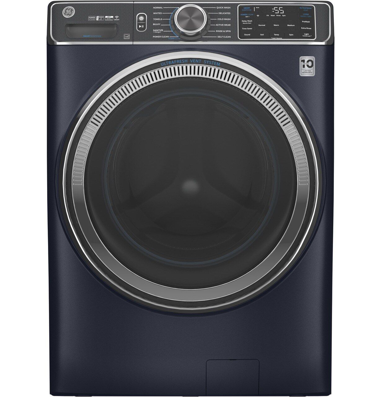 GE Sapphire Blue 28" Front Load Smart Washer