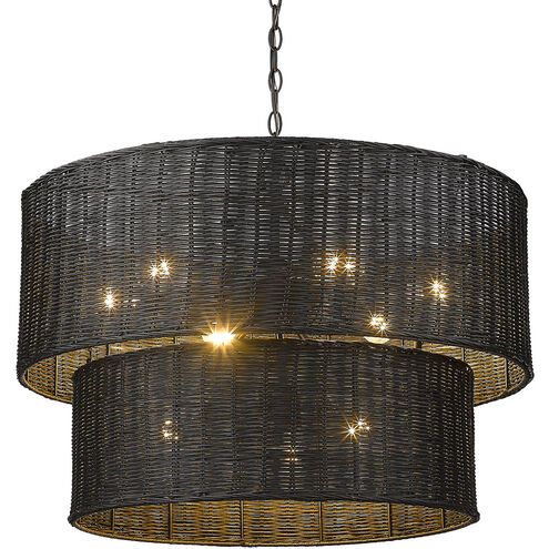 Erma Matte Black 9 Lt Chandelier (DISPLAY ONLY)