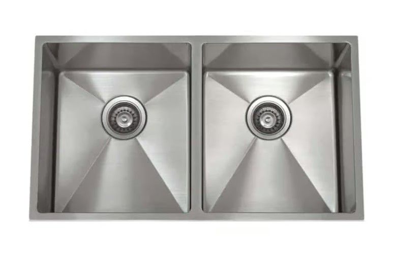 Radius Apogee 18 Gauge Stainless Steel Double Undermount Sink Radius Apogee 18 Gauge Stainless Steel Double Undermount Sink