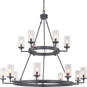 Gresham Graphite 15 Lt Chandelier (DISPLAY ONLY) Gresham Graphite 15 Lt Chandelier (DISPLAY ONLY)