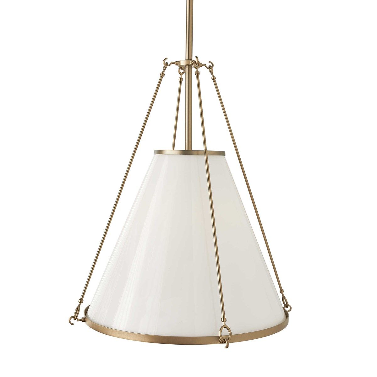 Brasserie Brass 1 Lt Pendant W/Opal Shade