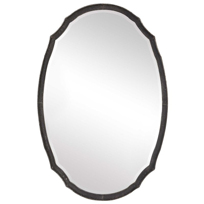 Scalloped Mirror Beveled W/Black Frame (DISPLAY ONLY) Scalloped Mirror Beveled W/Black Frame (DISPLAY ONLY)