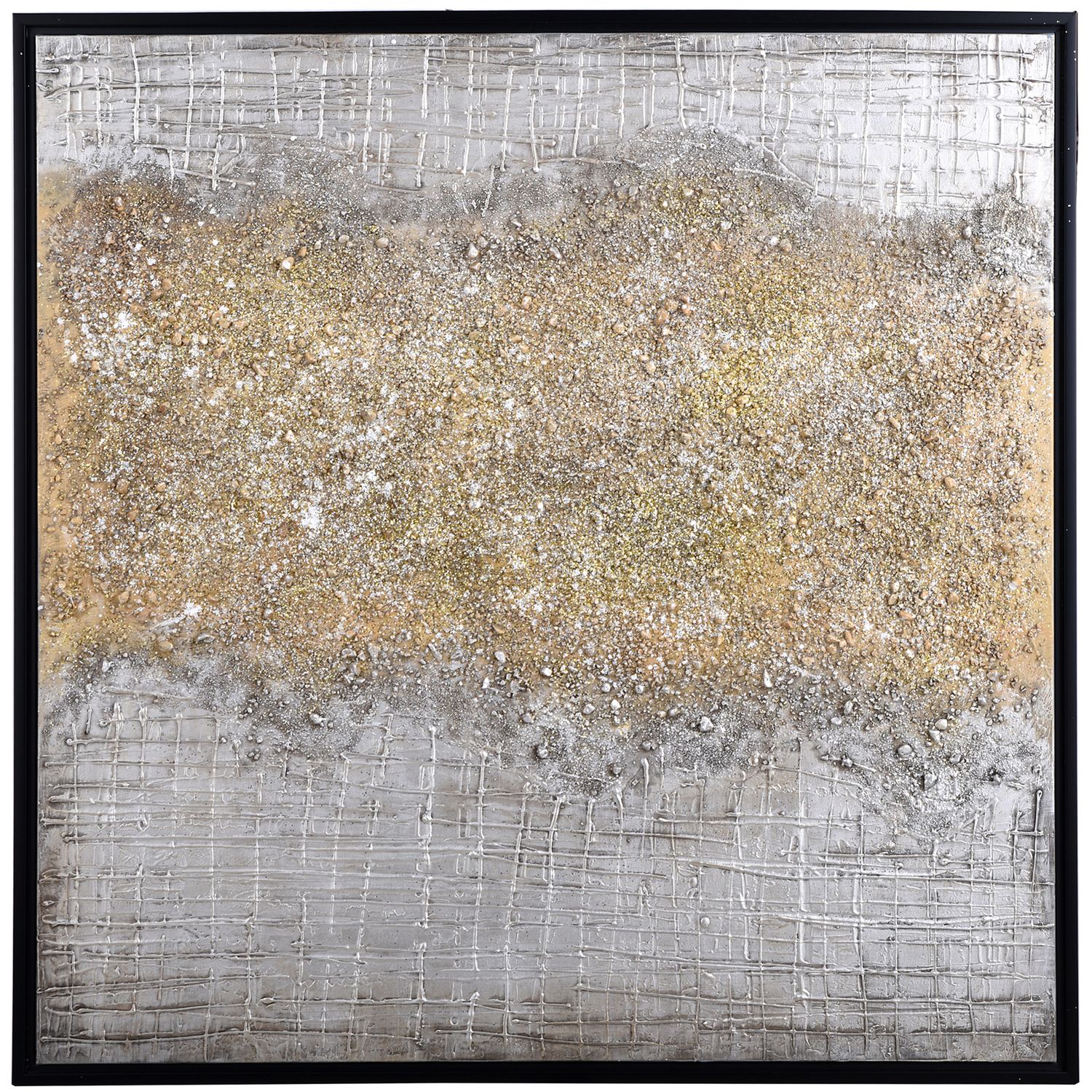 Silver & Gld Rupture Textured Frame Canvas