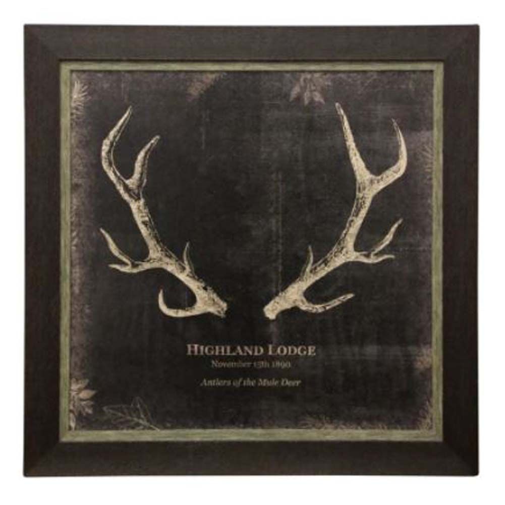 Highland Lodge Textured Frame Print Art