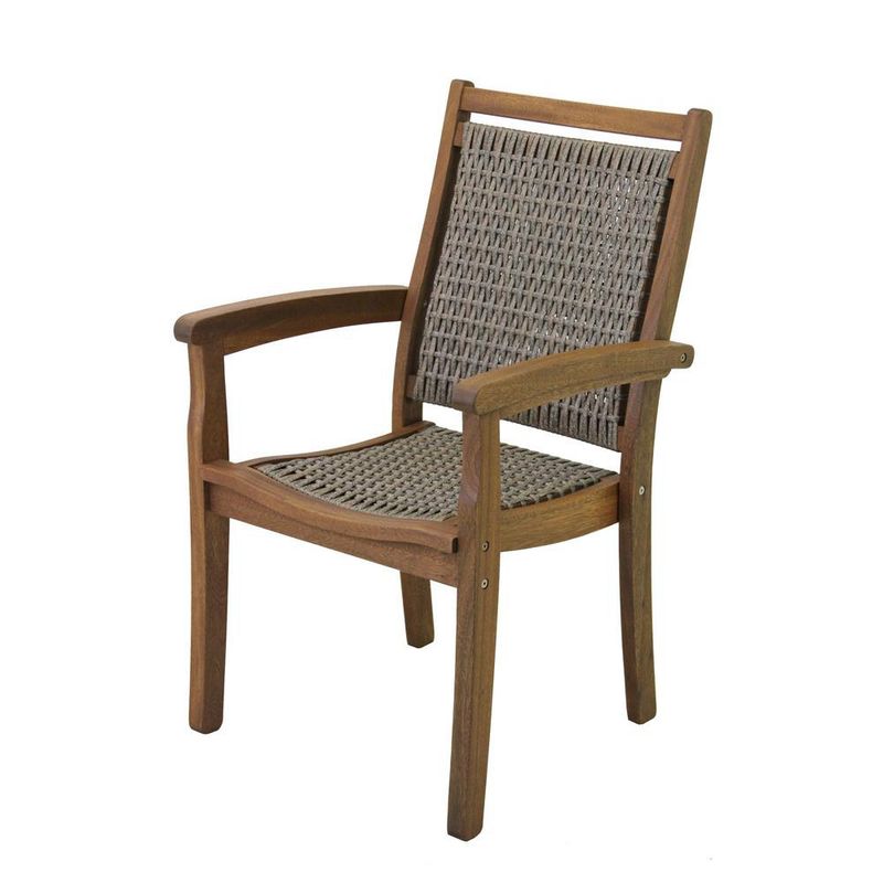 Driftwood Grey Wicker Eucalyptus Stack Arm Chair