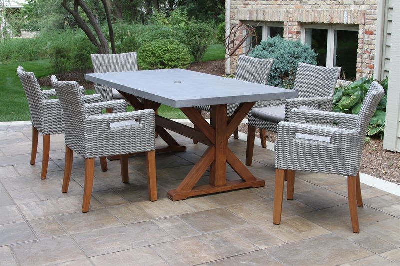 Rectangle Composite & Eucalyptus Dining Table