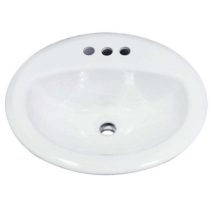 White Drop In Lavatory 4"CC Holes (DISPLAY ONLY)
