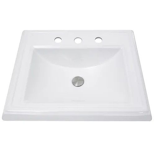 Great Point White Rectangle Top Mount Sink