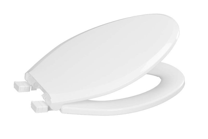 White Solid Plastic Seat W/Safety Close & Lift And Clean (DISPLAY ONLY)