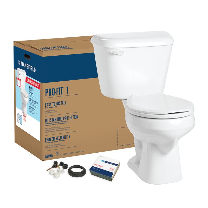 Complete Toilet Kit White Pro-Fit Round Commode Combo (DISPLAY ONLY)
