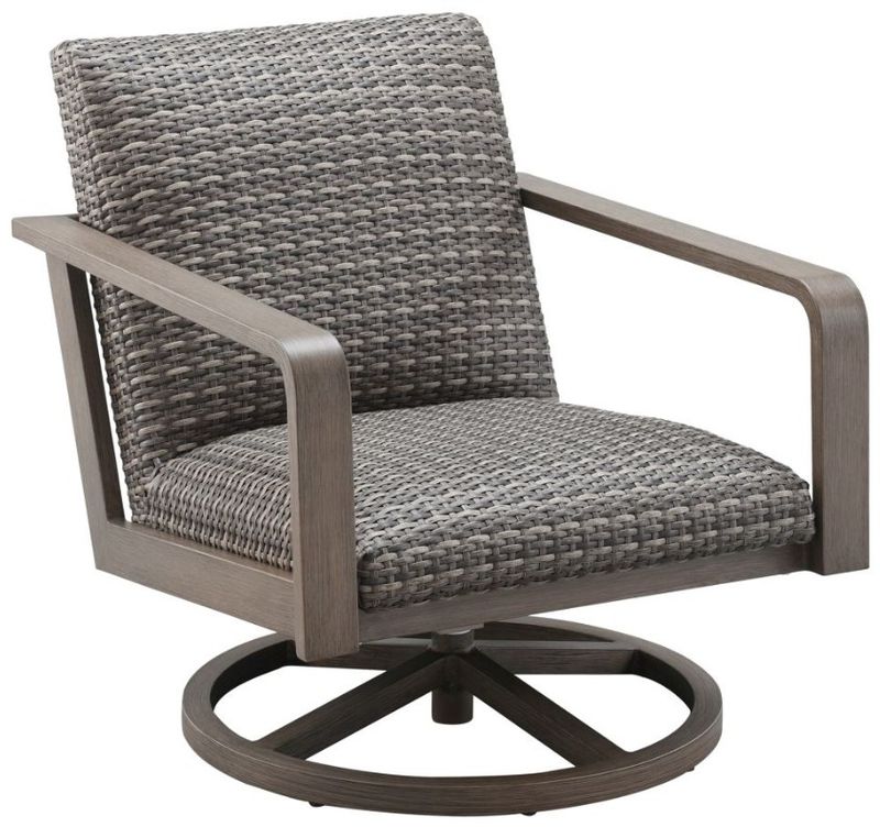 Canton Padded Club Swivel Rocker