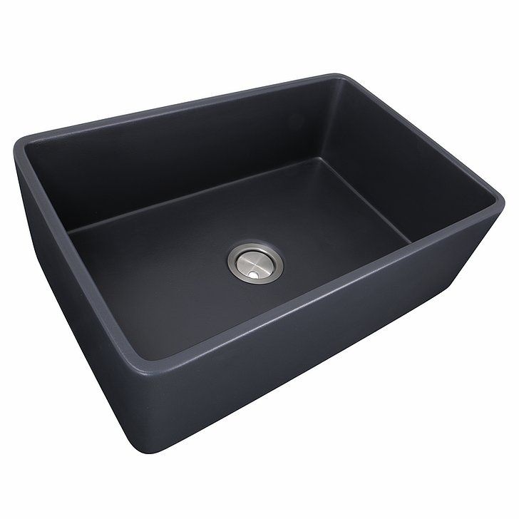 Fireclay Farmhouse Matte Black Apron Sink