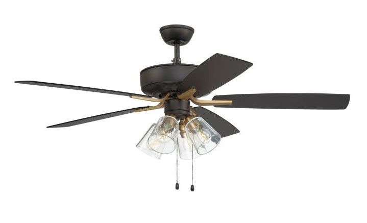Pro Plus Flt Blk/Sb Fan W/Lt Kit