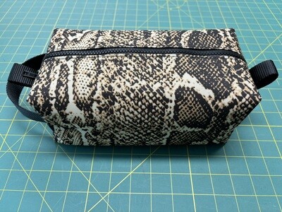 Tan Snakeskin Print Ottertex Dopp Bag