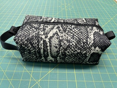 Black Snakeskin Print Ottertex Dopp Bag