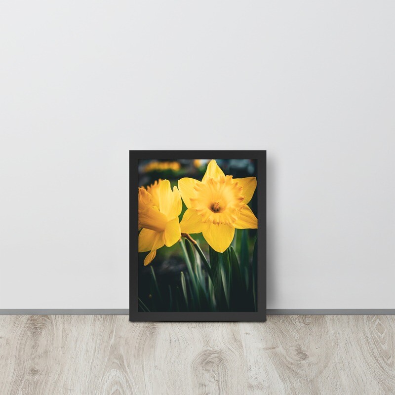 Framed poster of yellow flowers