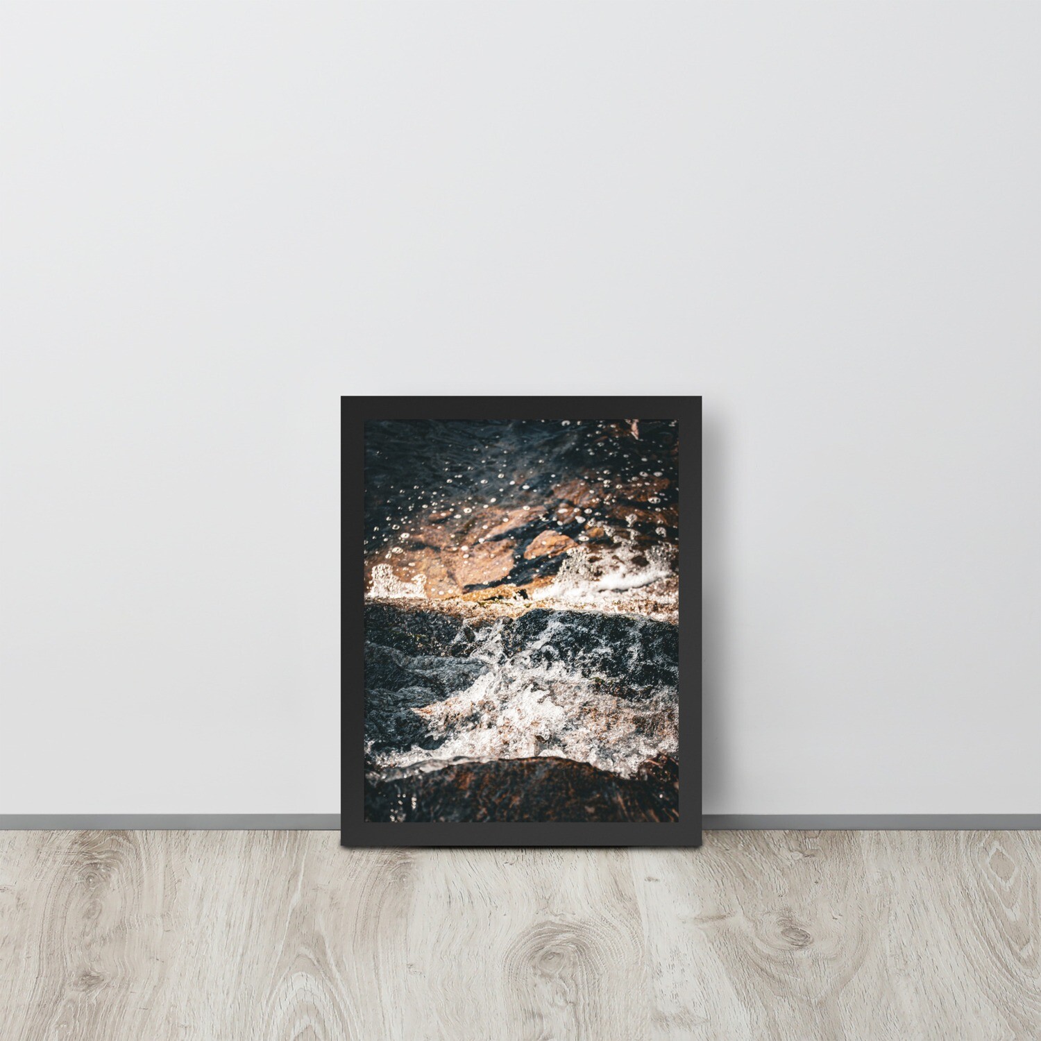 Framed poster of rushing waterfall