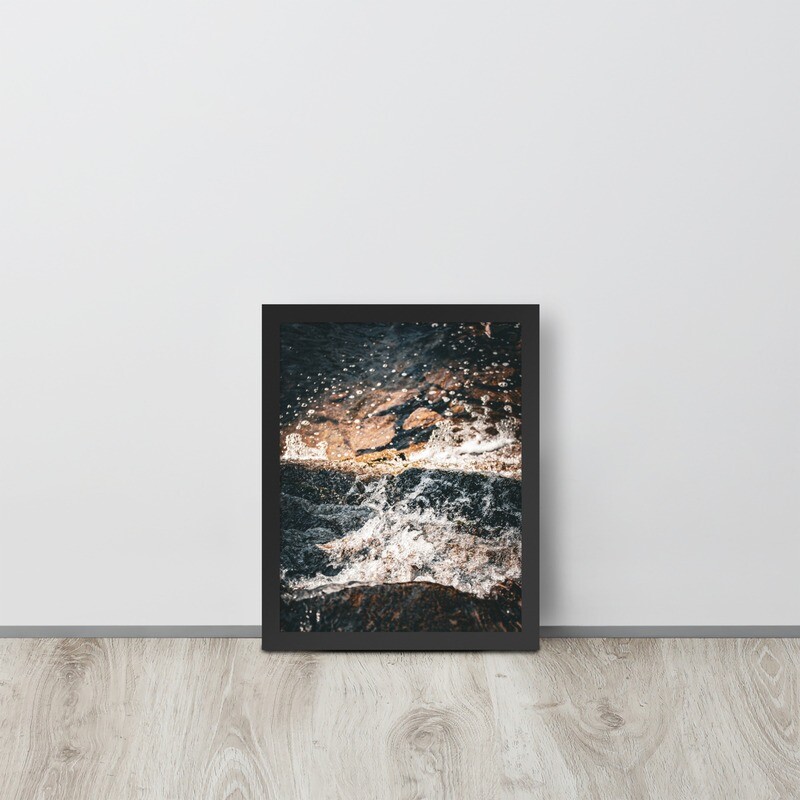 Framed poster of rushing waterfall