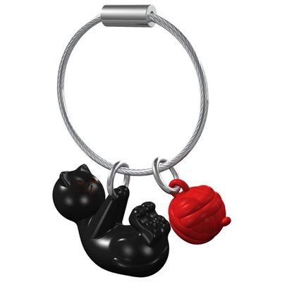 Porte-clé - Chat jouant