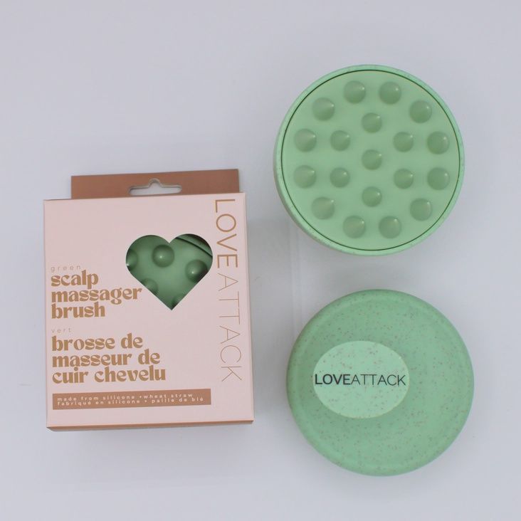 Brosse de masseur de cuir chevelu en paille de blé et silicone - Vert