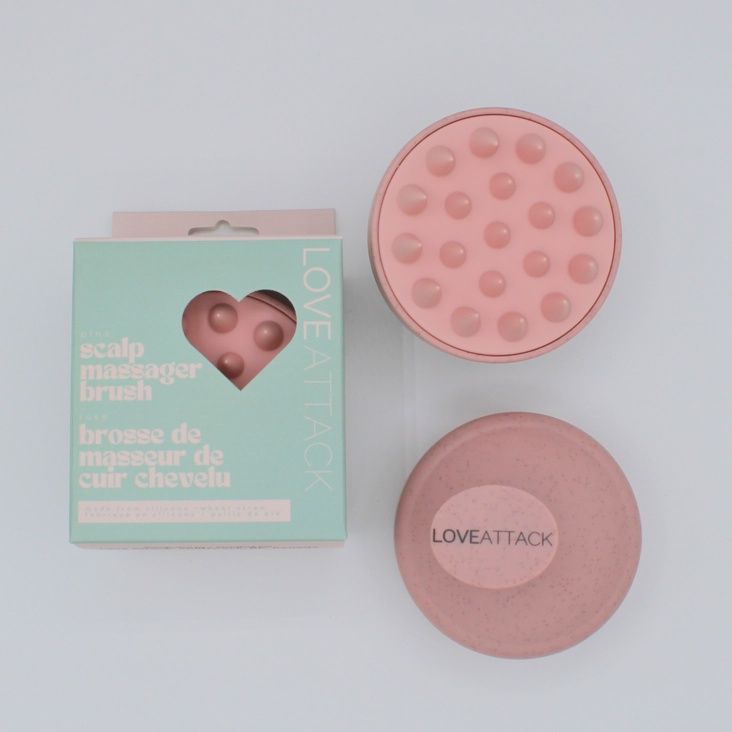 Brosse de masseur de cuir chevelu en paille de blé et silicone - Rose
