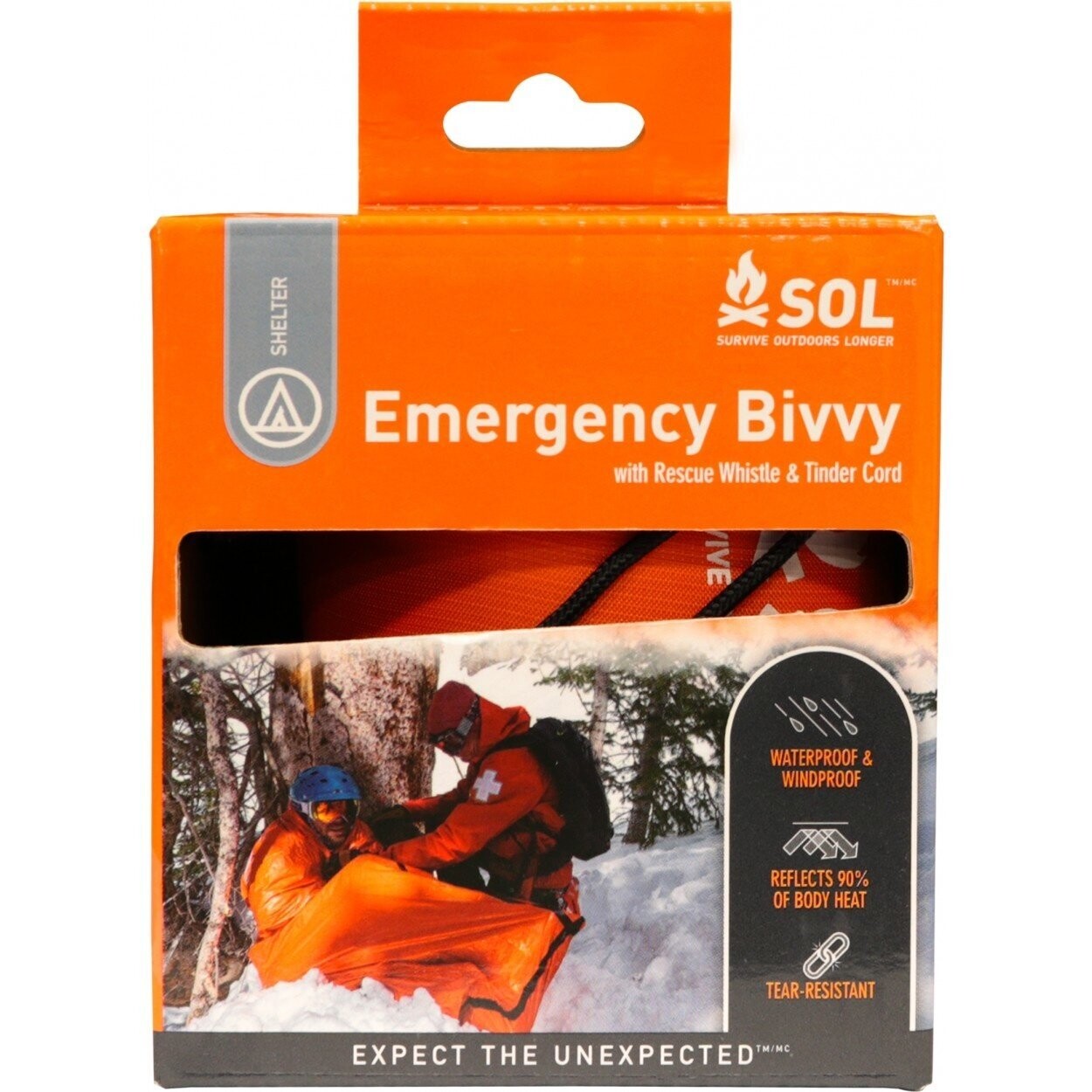 SOL Emergency Bivvy w/ Rescue Whistle - Orange