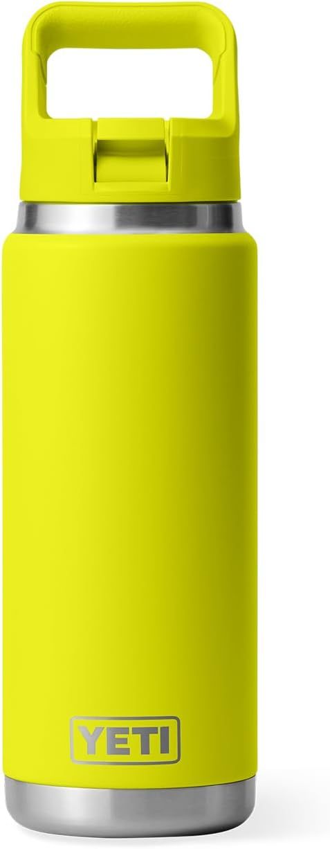 YETI - Rambler 26oz / 769ml Straw Bottle - Colour Match Straw Cap, Color: Firefly Yellow