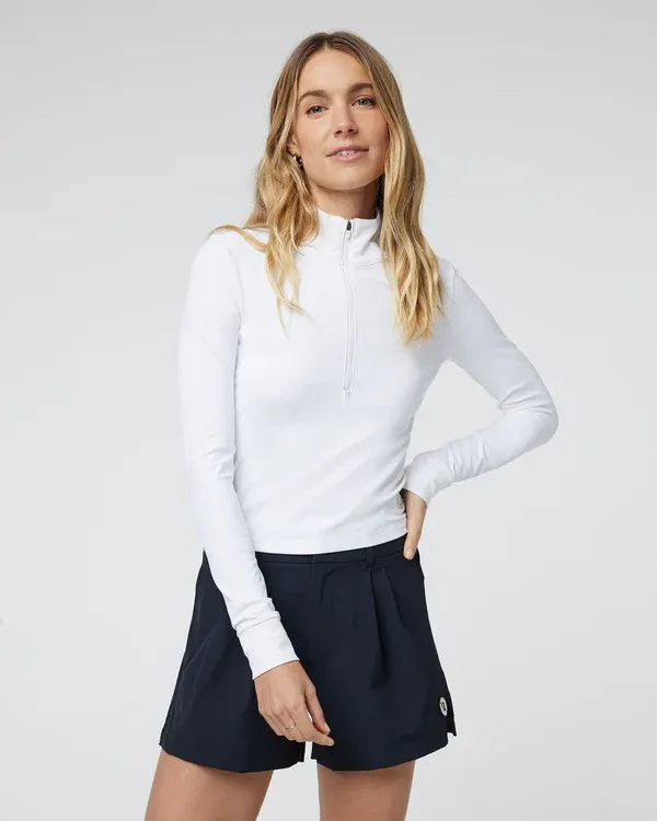 Vuori - W&#39;s Studio Half Zip, Color: WHT, Size: S