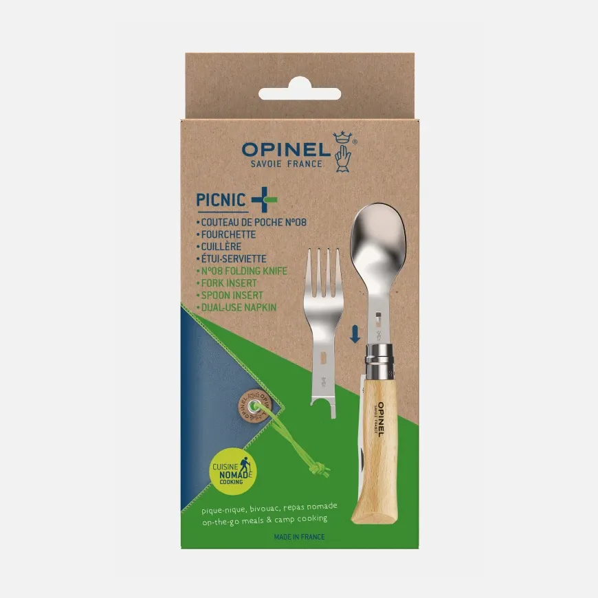 OPINEL - Picnic+ Cutlery Complete Set with No.08 Folding Knife