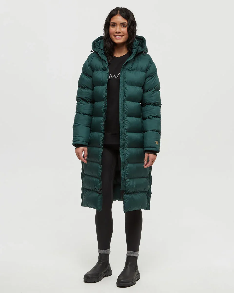 TenTree - W&#39;s Lookout Long Puffer, Color: Forest Pine, Size: S
