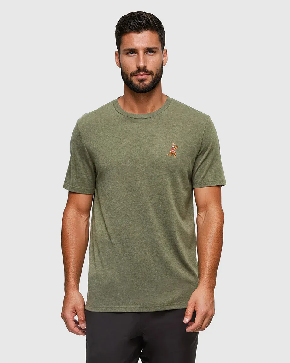 Tentree - M&#39;s Sasquatch T-Shirt, Color: Deep Olive Heather/Football, Size: M