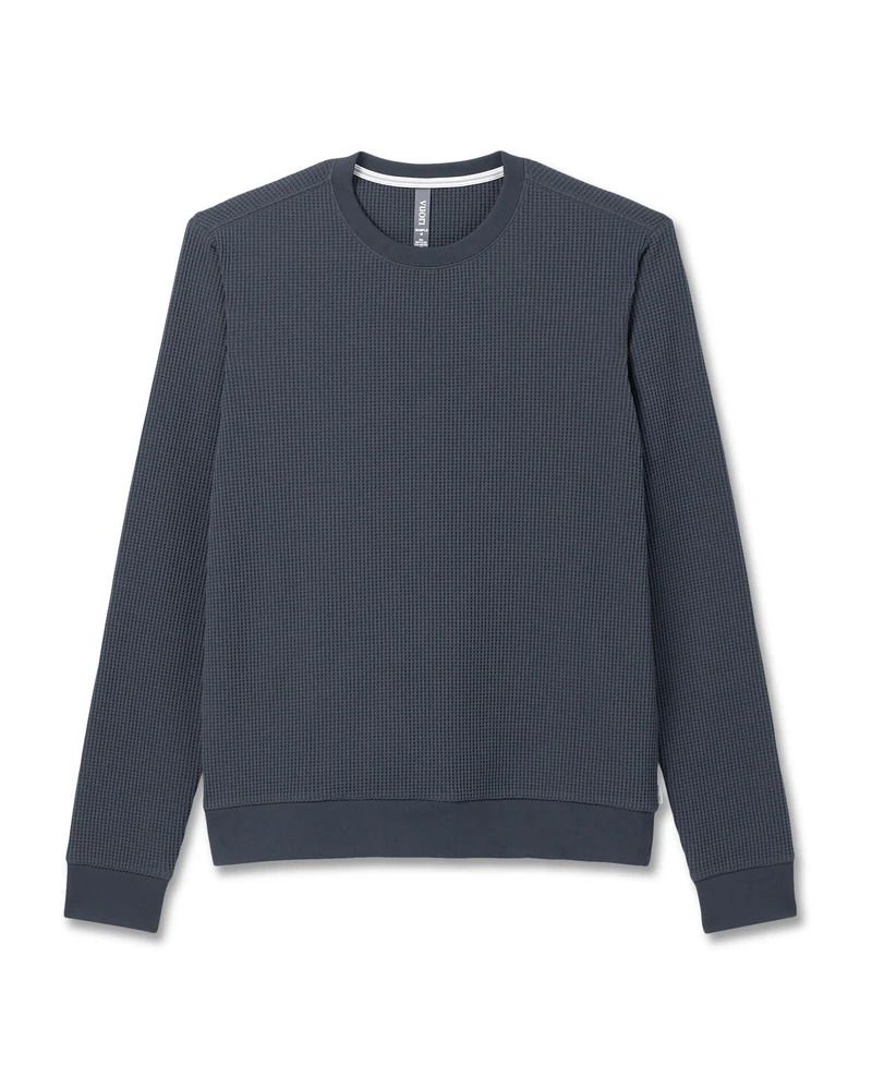 Vuori - M's Tech Waffle Crew, Color: INK, Size: M