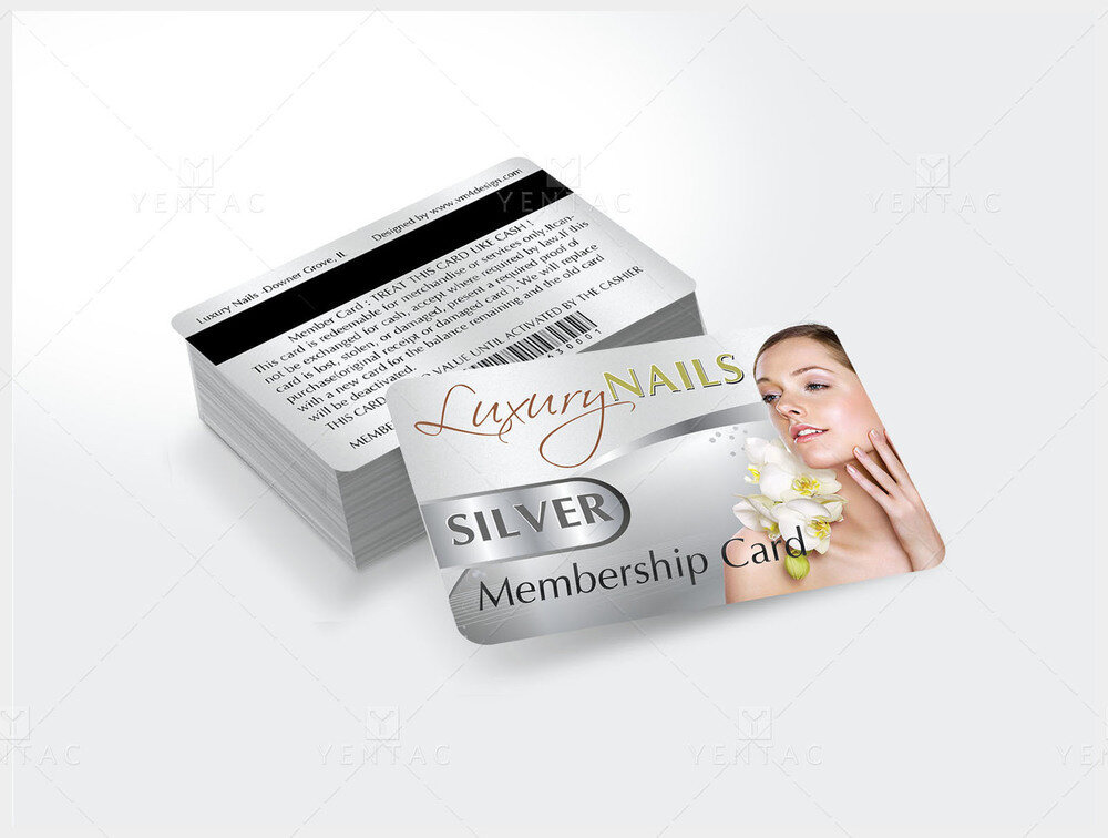 Plastic Silver Membership Card - Luxury Nails Spa ID0991 Salon