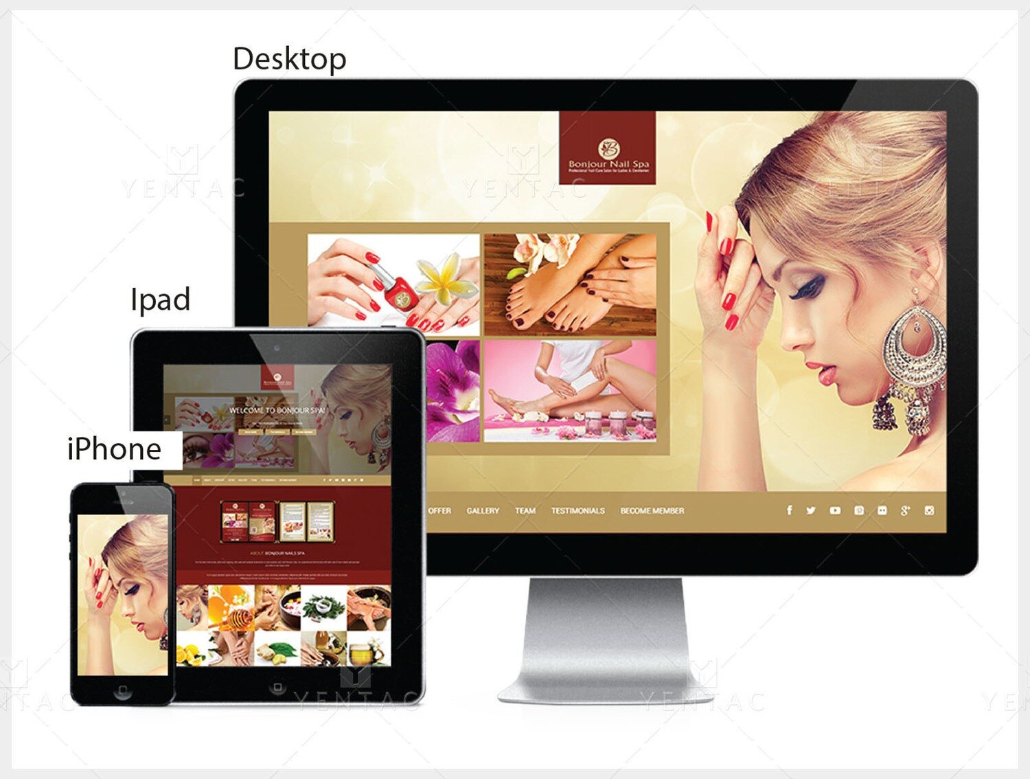 Web Design Solution - Template5070 Salon Red