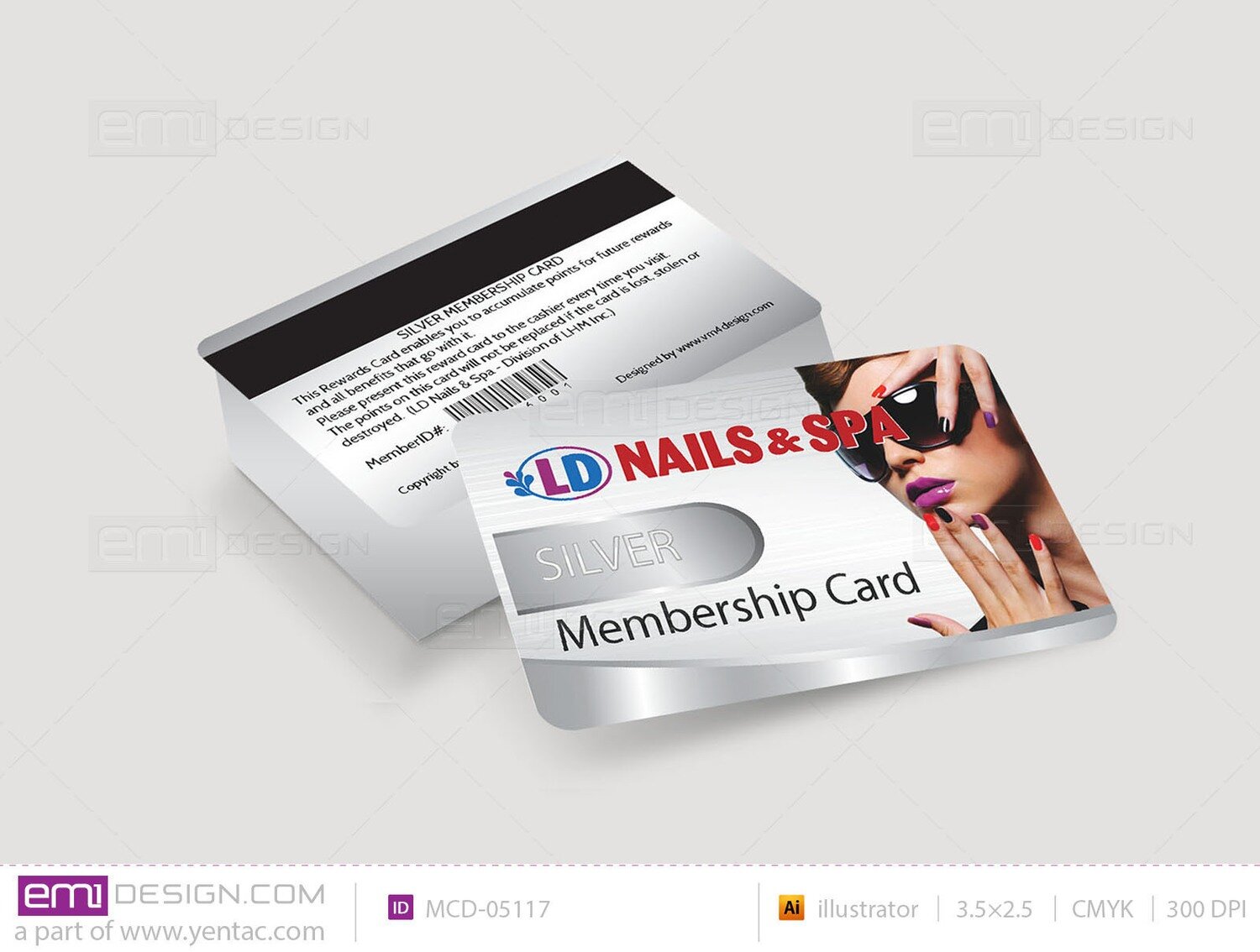 Membership Card Nail Salon Template 5117