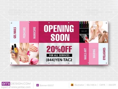 Banner - Outdoor Size 4x9 No Picture Template: 00037