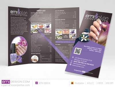 Menu-Take-Out Size 8.5x11 Tri-Fold Templates MTO-00018