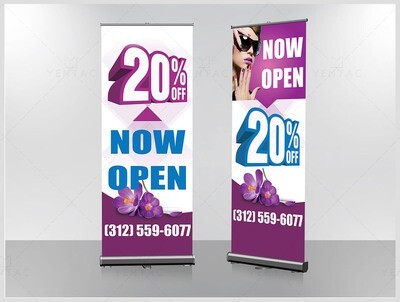 Banner - Retractable Size 2x9 Feet Nail Salon Template 5117