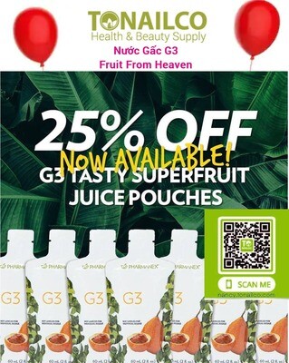 g3 Single Serve Pouch 15 pack (gac or gấc) 25% OFF